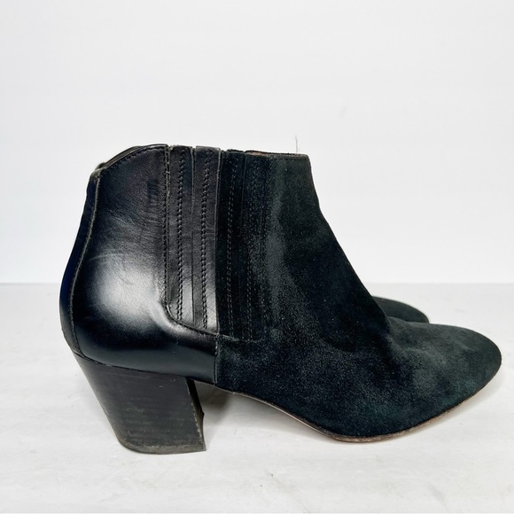 Aquatalia Fallyn Suede Leather Ankle Heeled Booties Black Size 8.5 Women’s - Picture 1 of 6